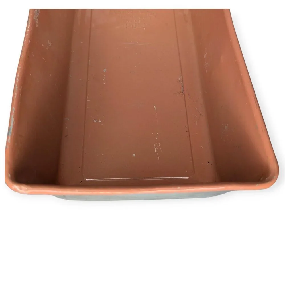 Vintage Bake King Light Terracotta Enameled Aluminum Rectangle Cake Pan